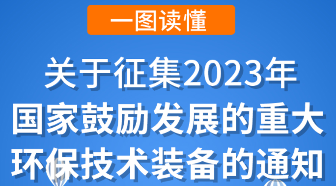 一图读懂：关于征集2023年国家鼓励发展的重大环保技术装备的通知